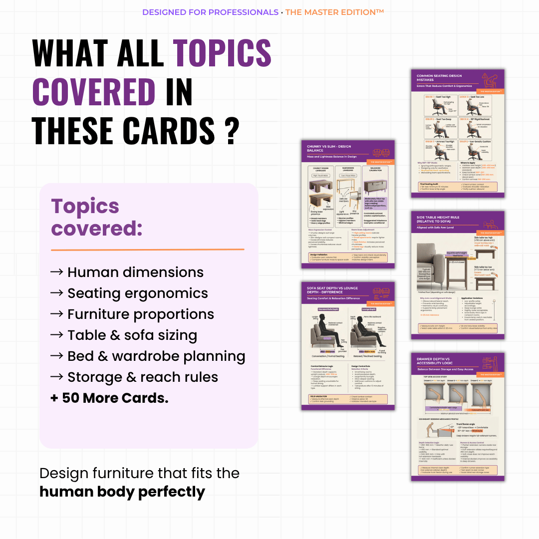 Furniture Proportion & Ergonomics Mastercards